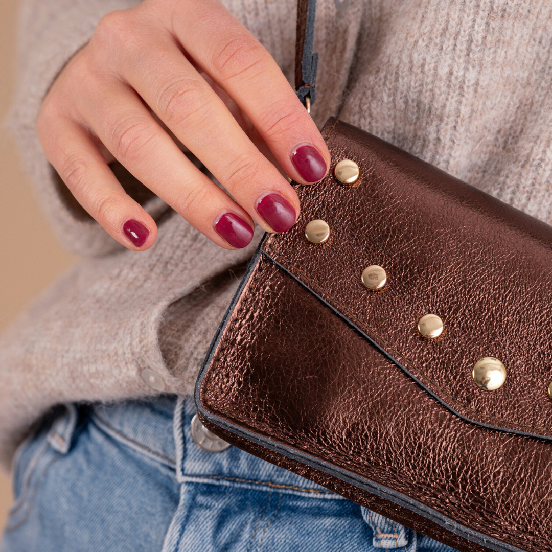 Schoudertas Lyfke | Metallic Bruin