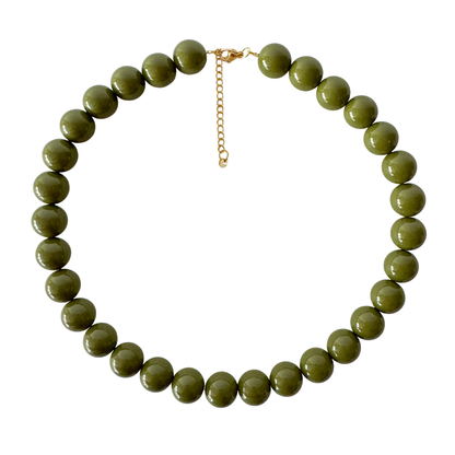 Bold Beads Ketting | Olive - 14 mm