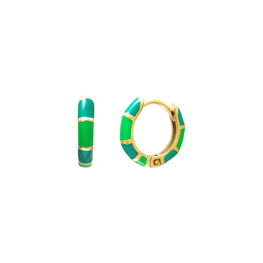 Oorbellen Green Turquoise Gold