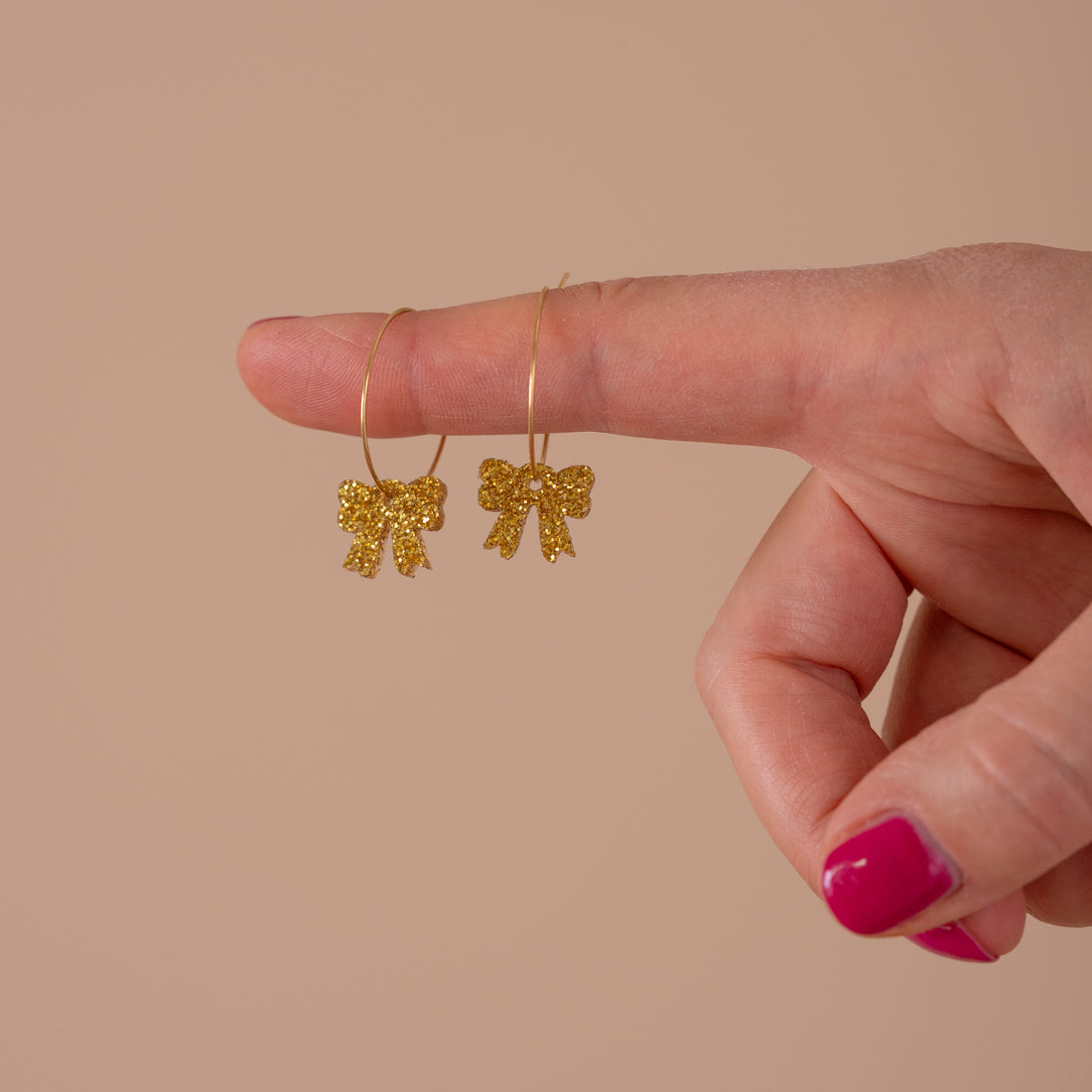 Oorbellen Hoops Lume Charms Glitter | Strikje - Gold