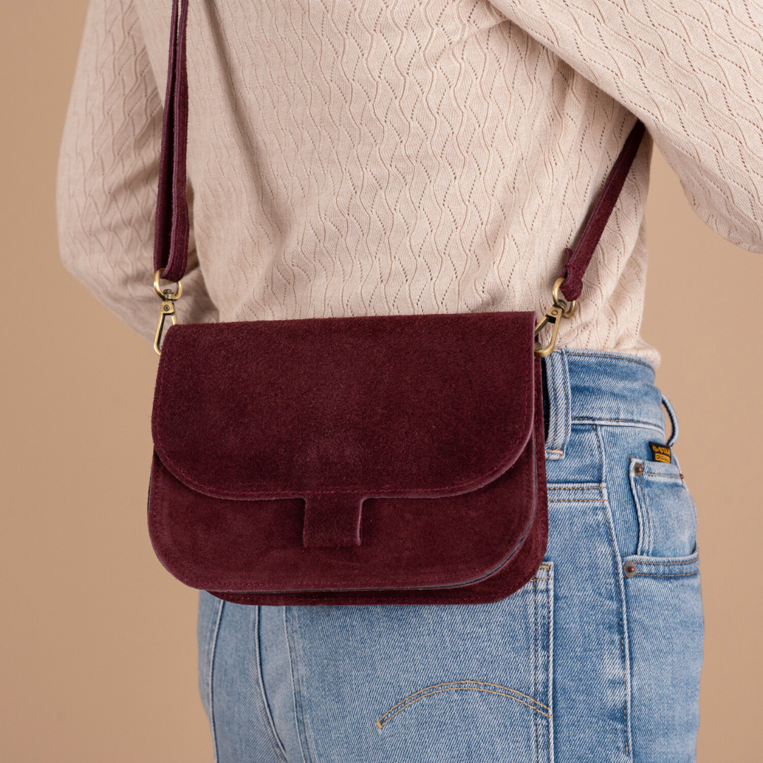 Umhängetasche Rimke Wildleder | Ecru