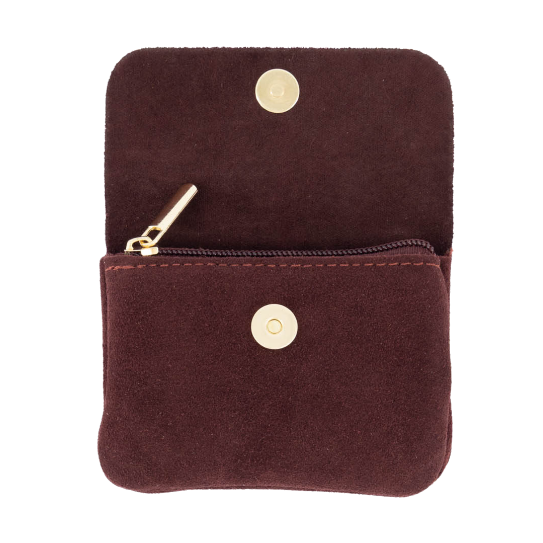 Suède Leder Portemonneetje Sanne | Burgundy