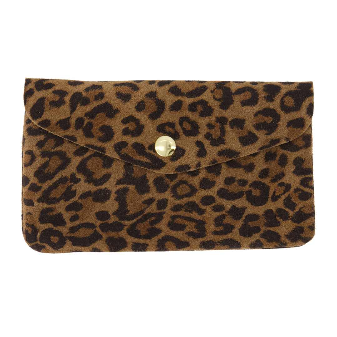 Suède Leder Portemonneetje Sanne Large | Panter