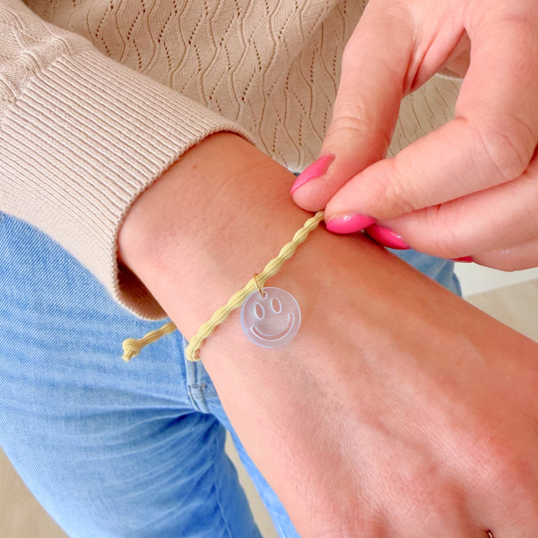 Armband Lume Charms | Smile - Neon Blue