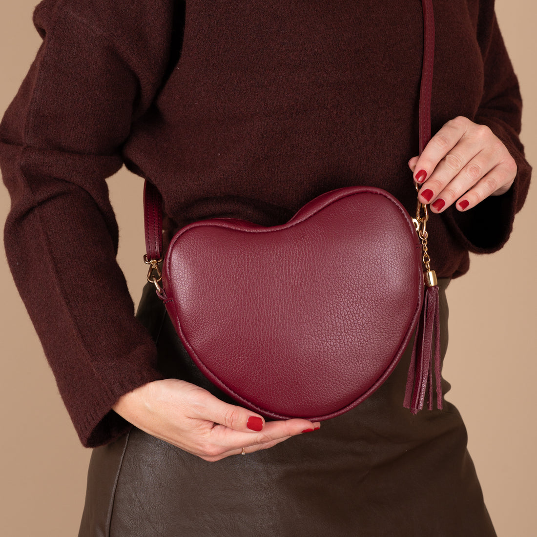 Heart Bag Maite | Burgundy