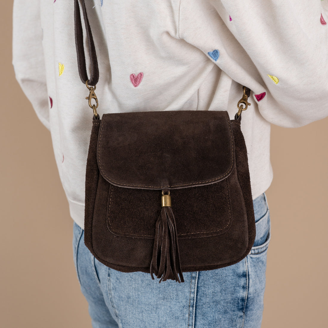 Schoudertas Lieve | Donkerbruin