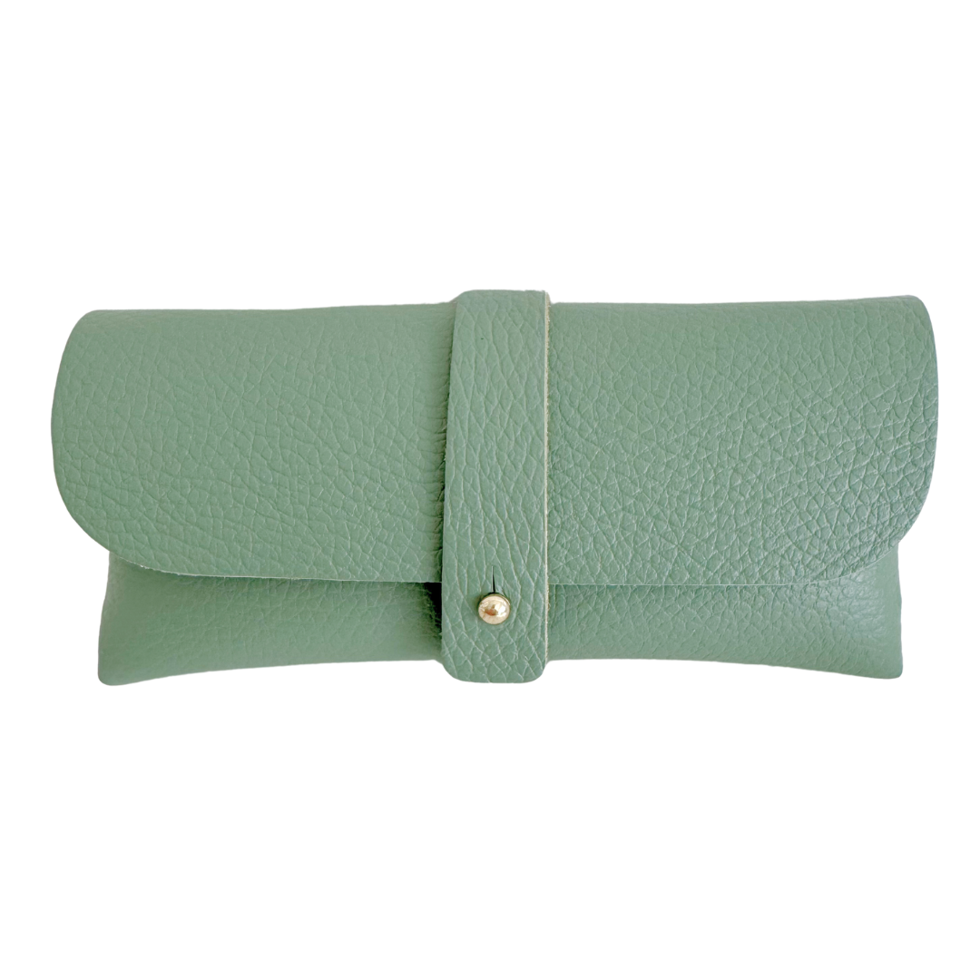 Brillenetui Leder seegrün