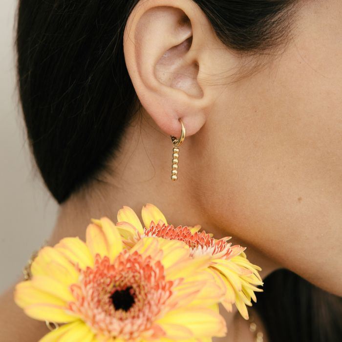 Earrings Bar Dots Gold