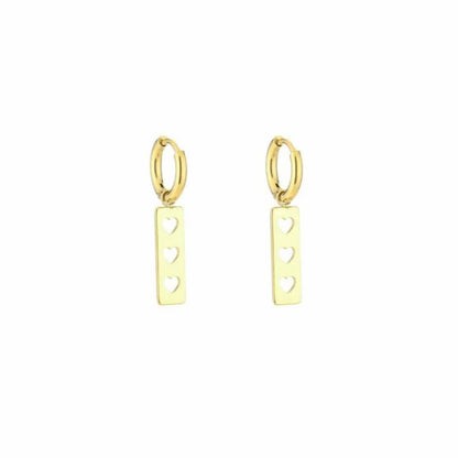 Earrings Three Hearts | Gold