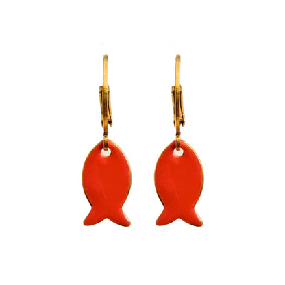 Earrings Fishes Coral | Gold