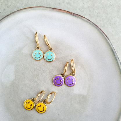 Earrings Smiley Turqoise | Gold