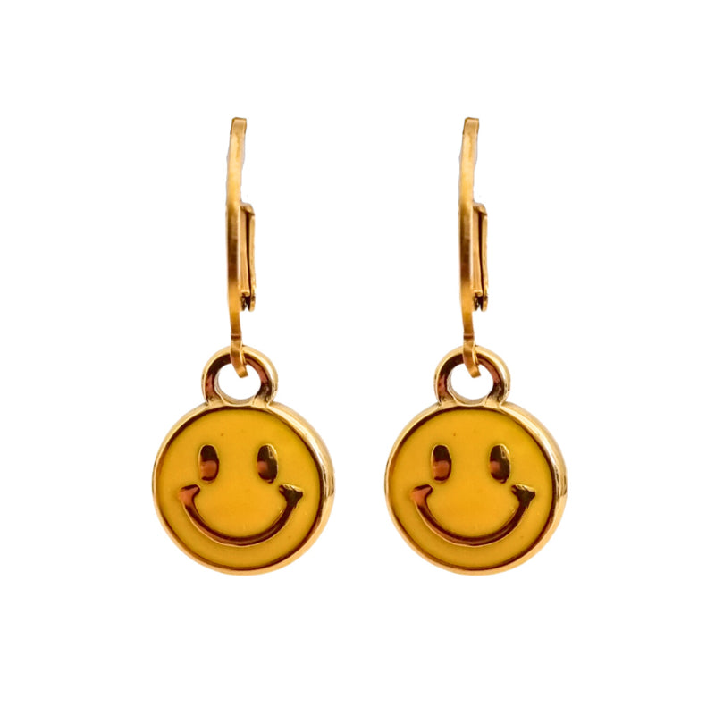Earrings Smiley Yellow | Gold