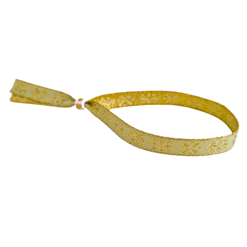 Ribbon Bracelet Gold Flowers