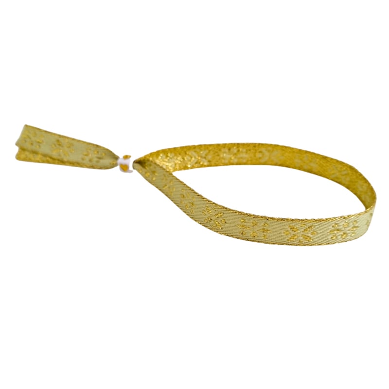 Armband mit Bändern, goldene Blumen