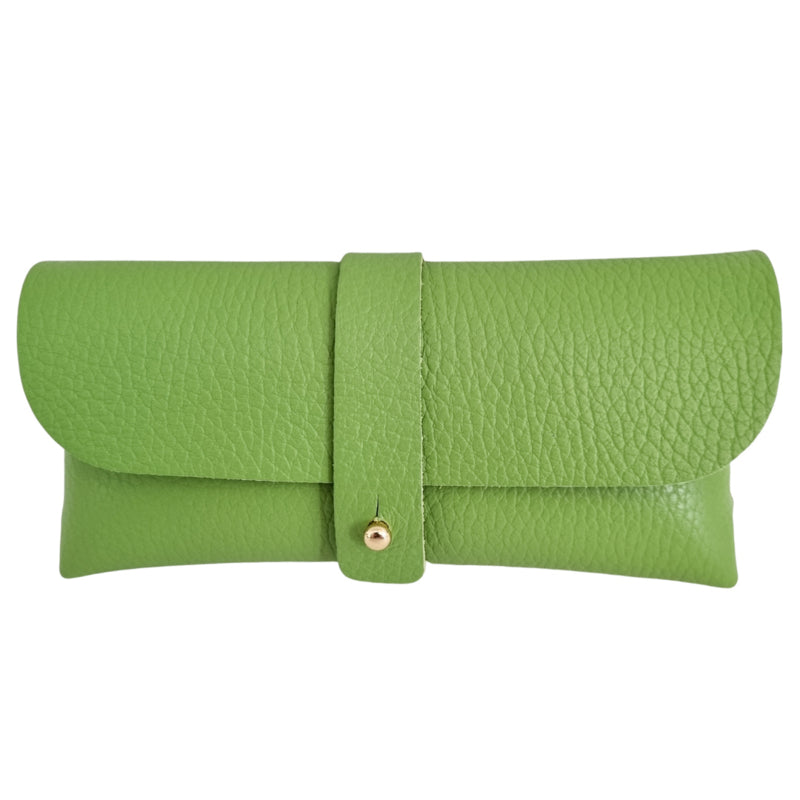 Glasses case leather apple green