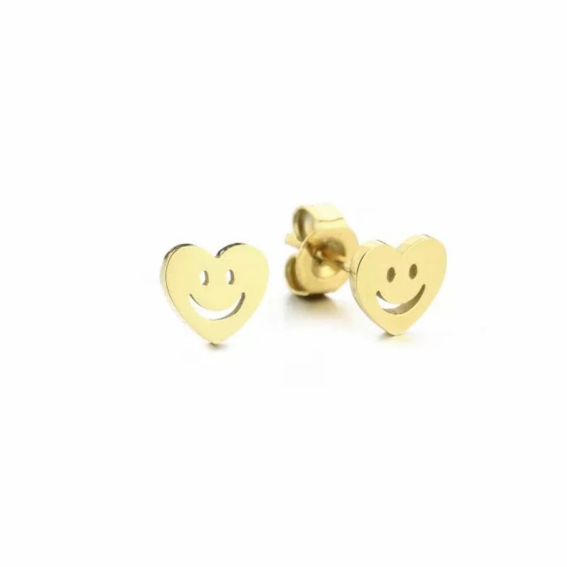 Oorbellen Smiley Heart | Goud