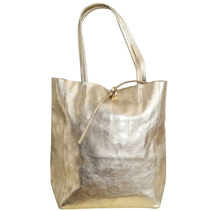 Shopper (leather) Liene | Gold Metallic