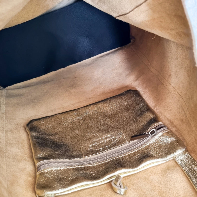 Shopper (leather) Liene | Gold Metallic