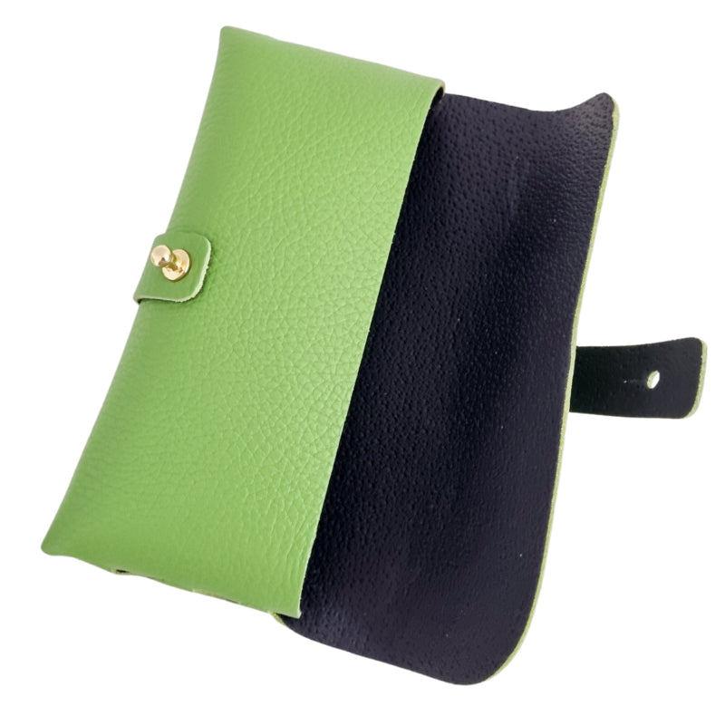Glasses case leather apple green