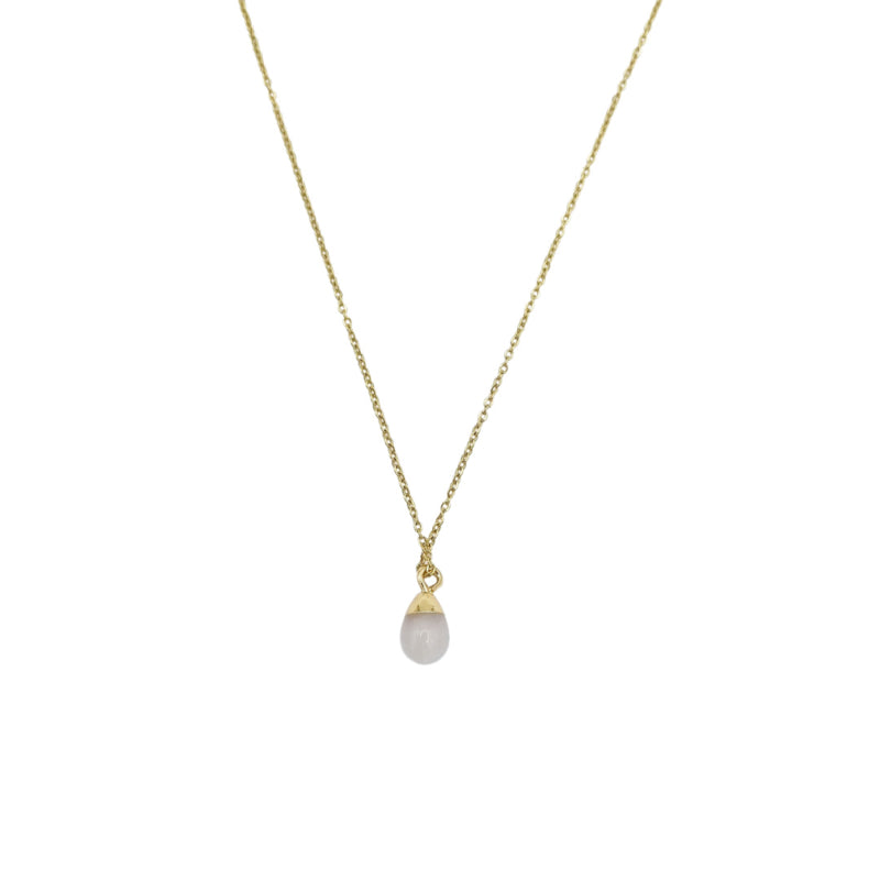 Necklace Drop Rosequarts | Gold
