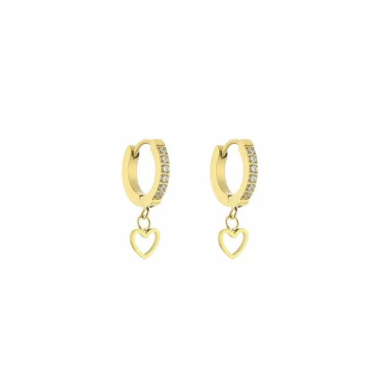 Earrings Sparkle Hearts | Gold