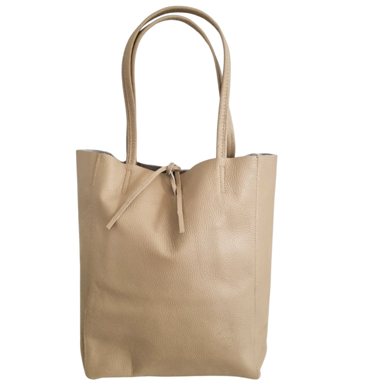 Shopper (leer) Liene | Licht Taupe