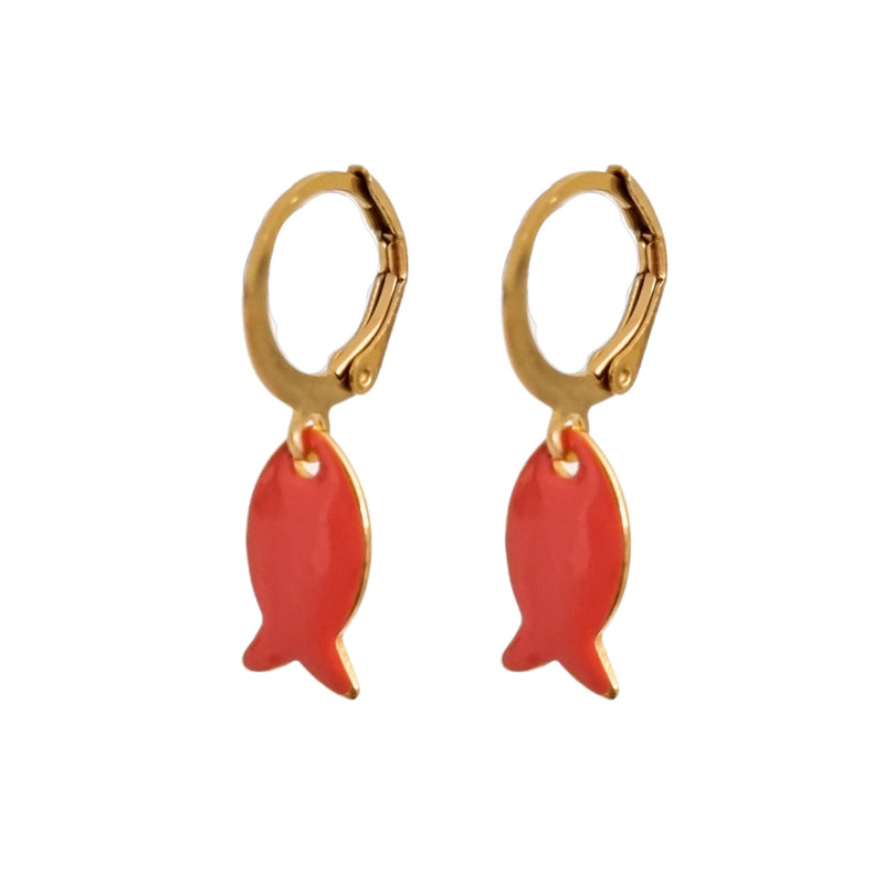 Earrings Fishes Coral | Gold