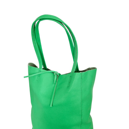 Shopper (leather) Liene | Grass green