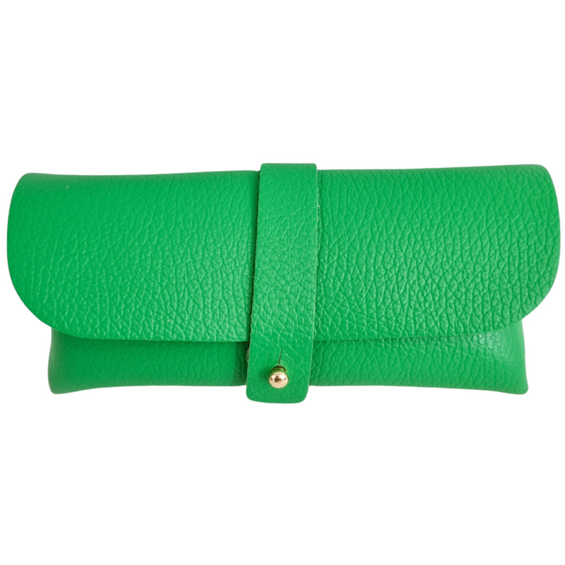 Glasses case leather grass green