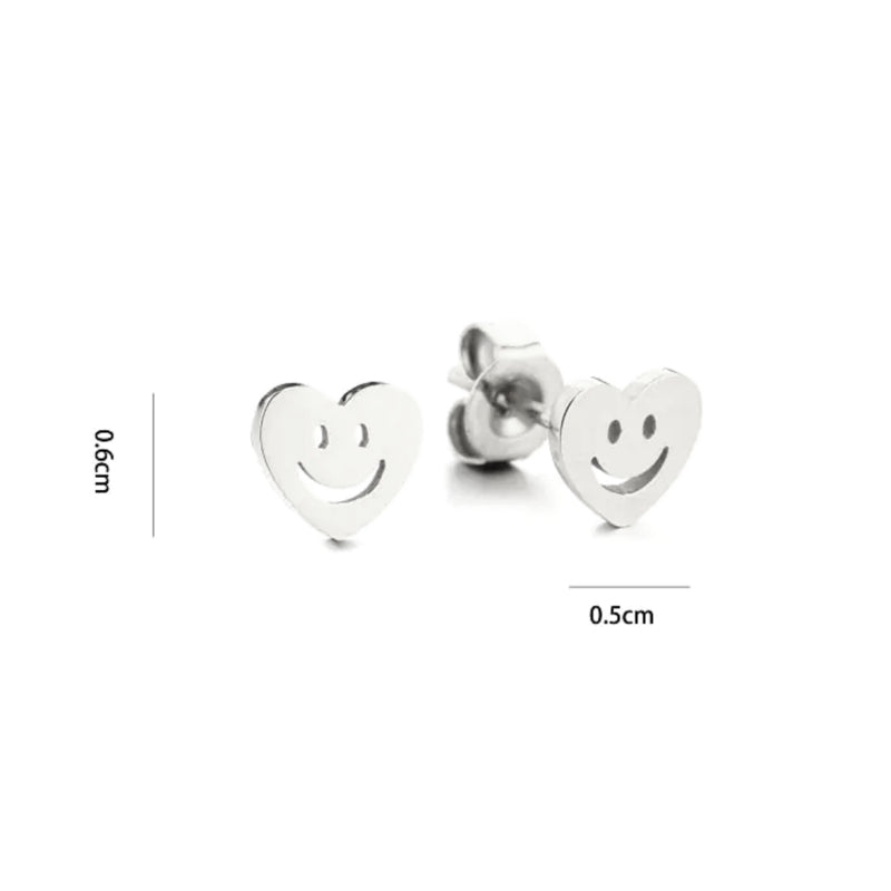 Earrings Smiley Heart | Silver