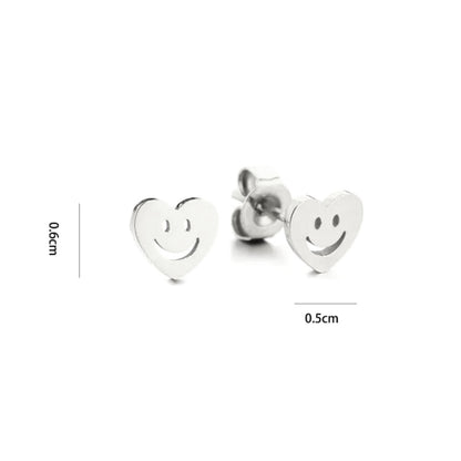 Oorbellen Smiley Heart | Zilver