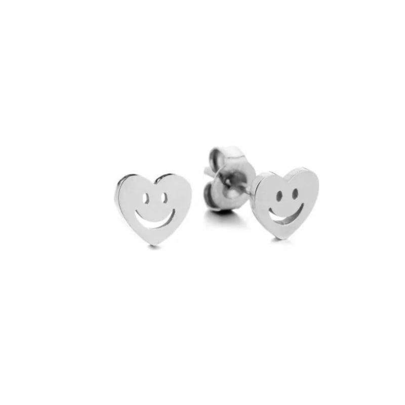 Earrings Smiley Heart | Silver