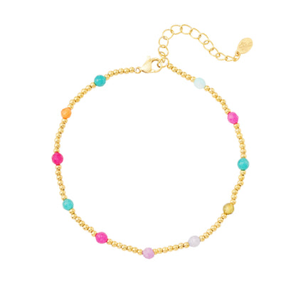 Enkelbandje Beads Colors | Goud