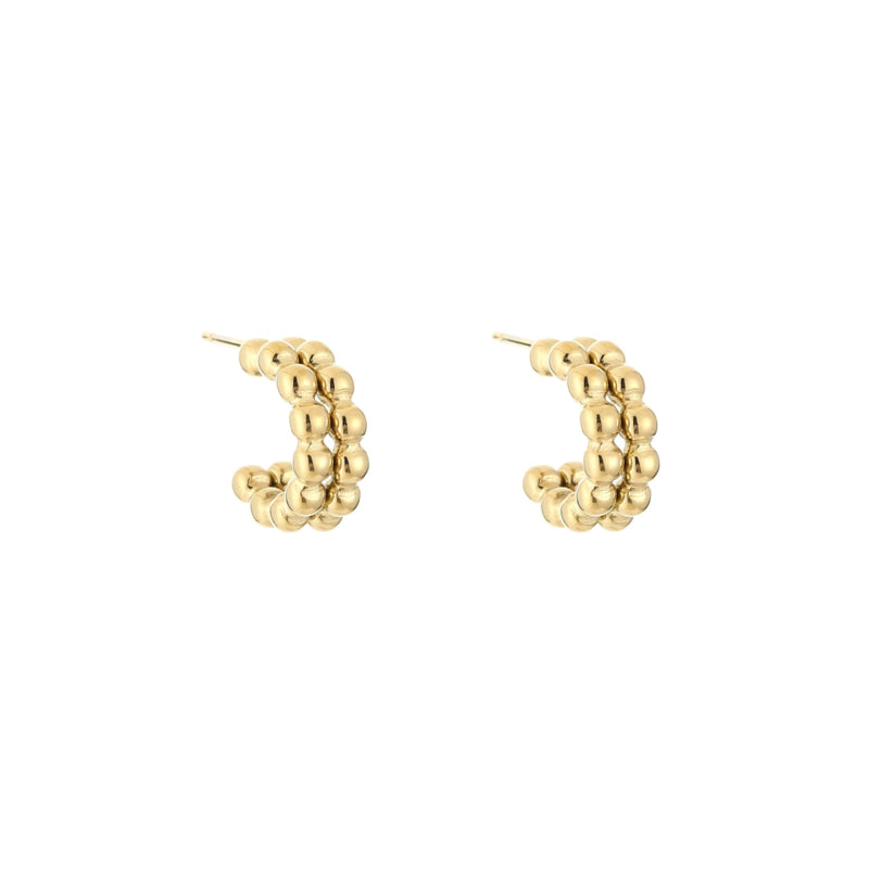 Earrings Double Dots Gold